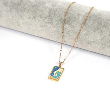 Çelik Kolye, Altın Kaplama Kova Burcu Kadın Kolye K-140