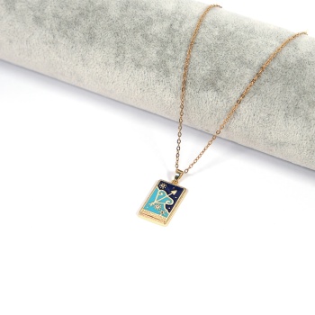 Çelik Kolye, Altın Kaplama Yay Burcu Kadın Kolye K-142