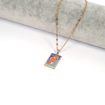 Çelik Kolye, Altın Kaplama İkizler Burç Kadın Kolye K-143