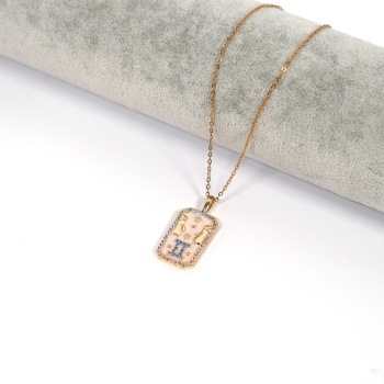 Çelik Kolye, Altın Kaplama İkizler Burç Kadın Kolye K-110