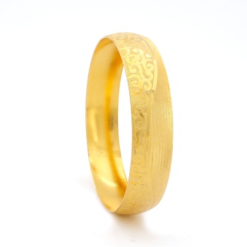 Altın Kaplama İşlemeli Bilezik 15 mm Kalınlık BLZ-1085