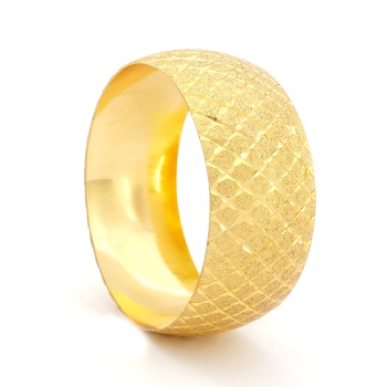 Altın Kaplama Baklava Desenli Mega Bilezik 30mm Kalınlık BLZ-1139