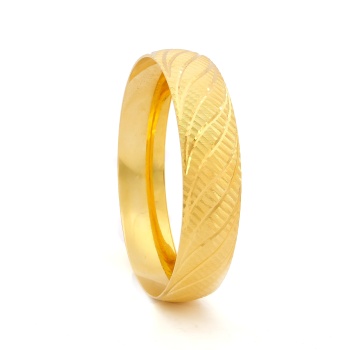 22 Ayar Altın Kaplama Rüzgar Desenli Bilezik 15 mm Kalınlık BLZ-1326