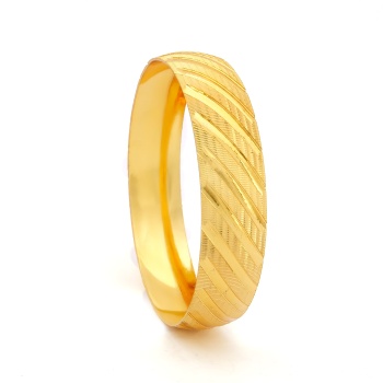 Altın Kaplama 15mm Yan Çizgili İmitasyon Bilezik BLZ-1414