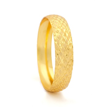 22 Ayar Altın Kaplama Baklava Desenli İmitasyon Bilezik 15mm BLZ-3010