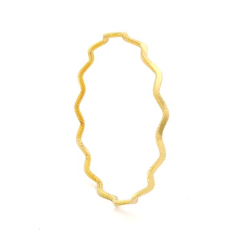 İmitasyon Ajda Bilezik Zigzag Model Altın Kaplama Çelik Blz-3073