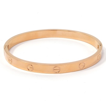 Çelik Kelepçe Bileklik Love Model Altın Kaplama BLZ-288