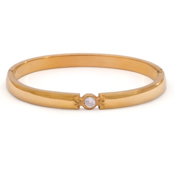 Çelik Kelepçe Bileklik Rose Tektaş Model BLZ-462