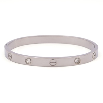 Çelik Kelepçe Bileklik Love Taşlı Model BLZ-494