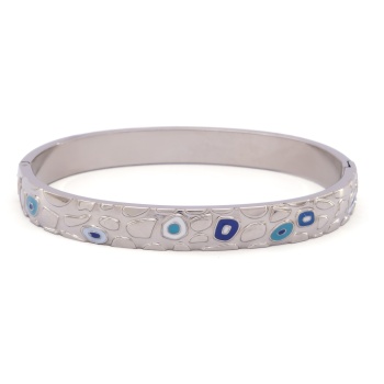 Çelik Kelepçe Bileklik Nazar Boncuklu Model BLZ-518