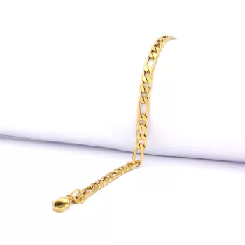 22 Ayar Altın Kaplama Figaro Unisex Bileklik BLK-180