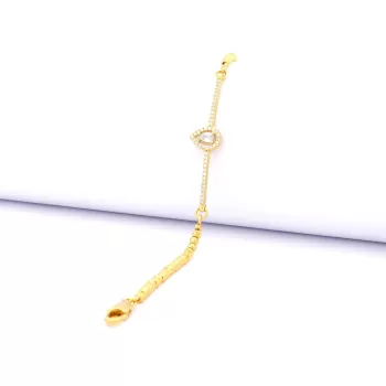 Altın Kaplama Su Damlası Taşlı Su Yolu Dorika Bayan Bileklik BLK-421