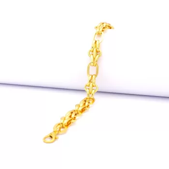 22 Ayar Altın Kaplama Işıltılı Zincir Kadın Bileklik BLK-426