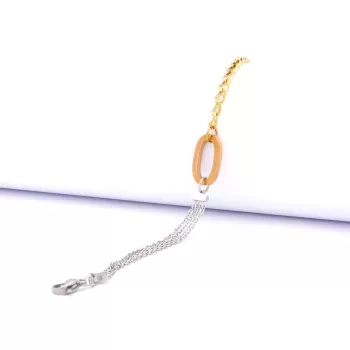 316L Çelik İki Renkli Zincir Bileklik BLK-779