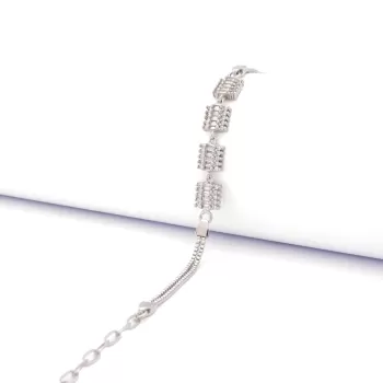 316L Çelik Kare Zirkon Taşlı Kadın Bileklik BLK-797