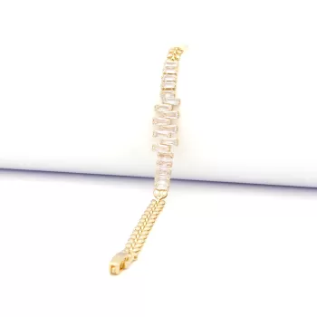 Su Yolu Bileklik Çelik Altın Kaplama Zincir Model BLK-1042