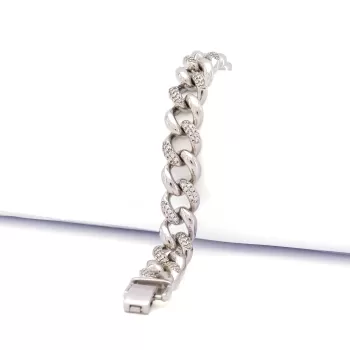 316L Çelik zirkon Taşlı Figaro Bileklik BLK-950