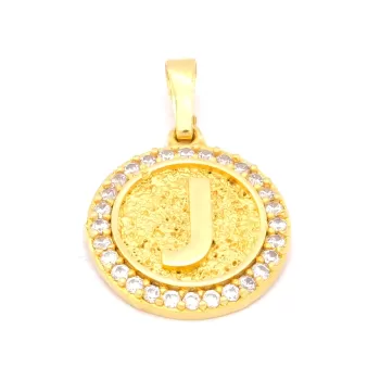 FerizZ Altın Kaplama Zirkon Taşlı J Harfli Kolye Ucu TGR-535
