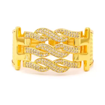 Kaburga Bilezik 22 Ayar Altın Kaplama Kelepçe KB-113