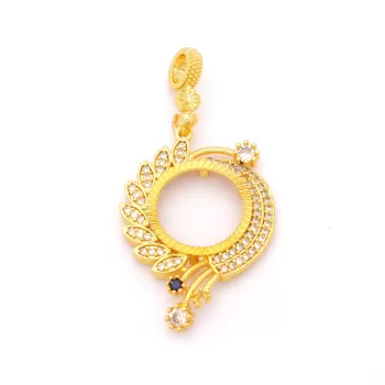 Çeyrek Altın Çerçeveli Kolye Ucu Altın Kaplama TGR-658