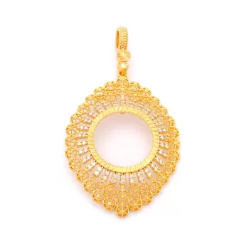 Çeyrek Altın Çerçeveli Kolye Ucu Altın Kaplama TGR-672