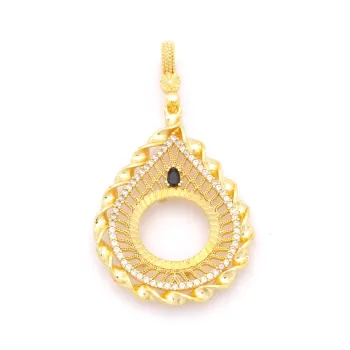 Çeyrek Altın Çerçeveli Kolye Ucu Altın Kaplama TGR-674
