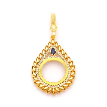 Çeyrek Altın Çerçeveli Kolye Ucu Altın Kaplama TGR-678