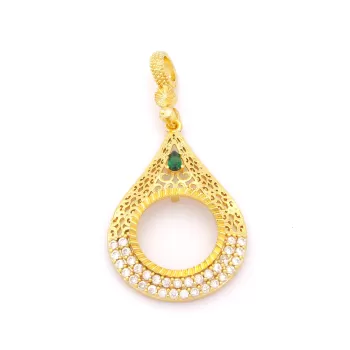 Çeyrek Altın Çerçeveli Kolye Ucu Altın Kaplama TGR-683