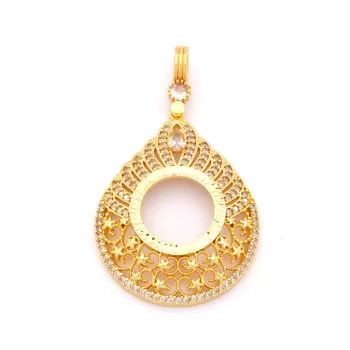 Çeyrek Altın Çerçeveli Kolye Ucu Altın Kaplama TGR-689