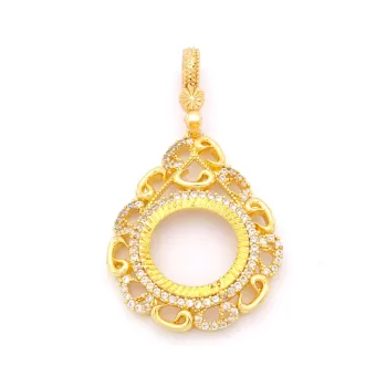 Çeyrek Altın Çerçeveli Kolye Ucu Altın Kaplama TGR-693