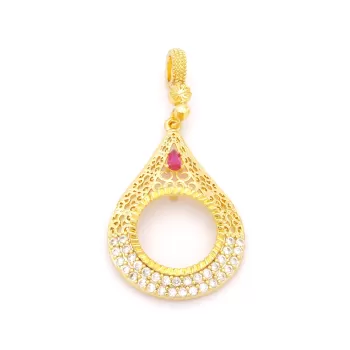 Çeyrek Altın Çerçeveli Kolye Ucu Altın Kaplama TGR-697