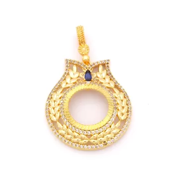 Çeyrek Altın Çerçeveli Kolye Ucu Altın Kaplama TGR-698