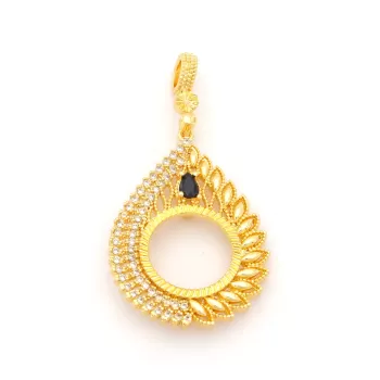 Çeyrek Altın Çerçeveli Kolye Ucu Altın Kaplama TGR-701