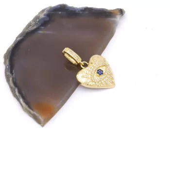 Ajda Charm Çelik Altın Kaplama Kadın Göz Kalpli Model-CHR-115