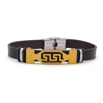 Altın Kaplama Çift Renkli Erkek Bileklik EBLK- 306