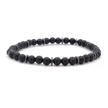 Siyah  Oniks Doğal Taş Erkek Bileklik EBLK-373