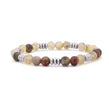 Akik & Hematit Doğal Taş Erkek Bileklik EBLK-377