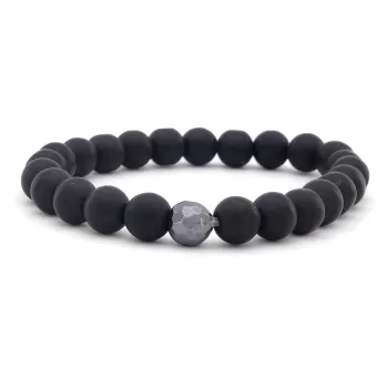 Siyah Oniks  Doğal Taş Erkek Bileklik EBLK-402