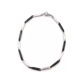 316L Çelik Siyah Gri Çift Renkli Spor Erkek Bileklik EBLK-439