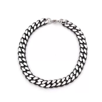 316L Erkek Çelik Bileklik Siyah Spor Zincir Bileklik EBLK-464