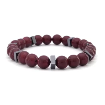 Bordo Akik Doğal Taş Erkek Bileklik EBLK-475