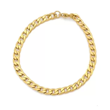 Çelik Bileklik Altın Kaplama Erkek Figaro Model-EBLK-517