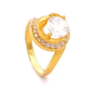 Çelik Tektaş Yüzük Altın Kaplama YZK-208