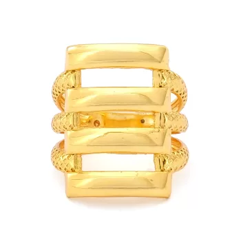 Çelik Kaburga Kadın Yüzük Altın Kaplama YZK-229