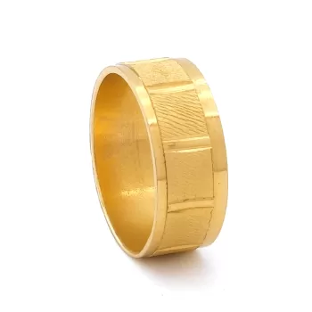 Çelik Yüzük Alyans Altın Kaplama Yzk-233