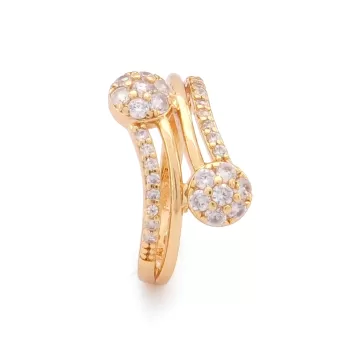 Taşlı Çelik Yüzük Kadın Altın Kaplama YZK-272