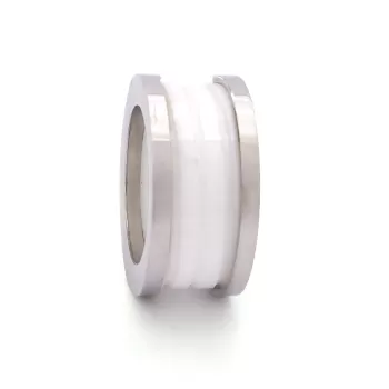 Çelik Alyans Yüzük Beyaz Detaylı YZK-289