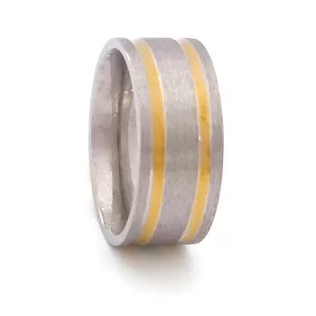 Çelik Alyans Yüzük Çift Renkli YZK-307