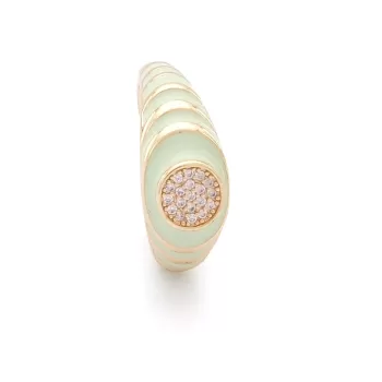 Çelik Yüzük Kadın Altın Kaplama Su Yeşili Ayarlanabilir YZK-348