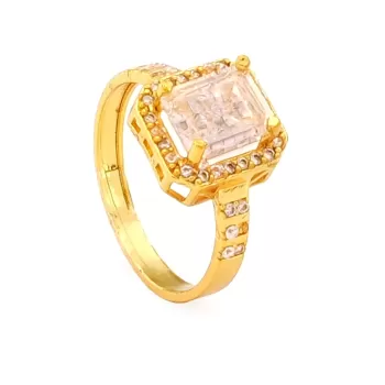 Çelik Baget Yüzük Altın Kaplama Desenli YZK-448